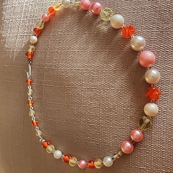 Vintage Beaded with Faux Pearls Necklace - Picture 1 of 7